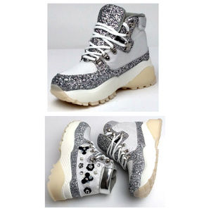 Betsey Johnson Abel Dad Sneakers Silver 7M